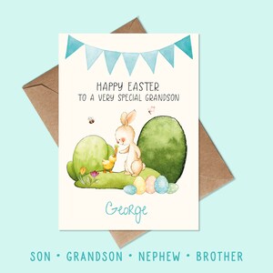 Cartes de Pâques personnalisées pour petit-fils - Cartes de Pâques personnalisées pour fils - Cartes de Pâques personnalisées pour neveu - Cartes de Pâques garçons