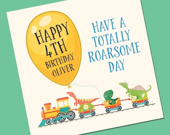 Any Age Dinosaur card, dinosaurs, birthday cards, birthday card, greeting cards, cards for boys and girls
