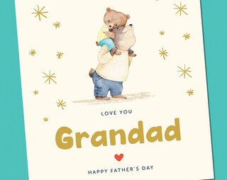 Biglietto Festa Del Papà "We Love You Grandad" – Second Ave – Carta Di Lino Premium 350g/m² Con Busta