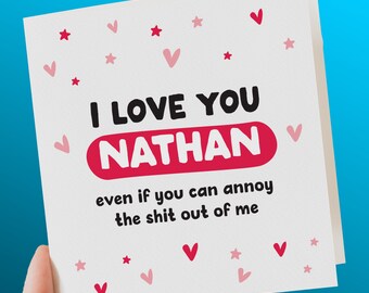 Funny Valentines Day Card For Boyfriend, husband Valentines Day Card, Card For wife, girlfriend, Silly, funny Valentines Day Card