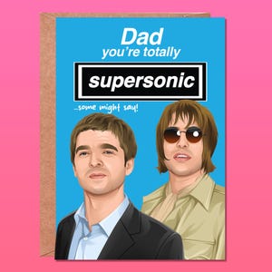 Carte fête des pères, carte drôle de fête des pères, papa, cadeau fête des pères, drôle, papa, carte pour papa, carte Britpop drôle, dernier qui rit