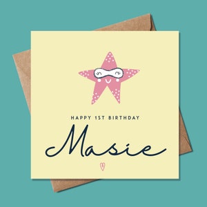 Tarjeta de cumpleaños de cualquier edad para niña, tarjeta de cumpleaños para ella, tarjeta de cumpleaños personalizada para niña, tarjeta de cumpleaños para niña