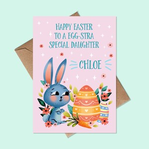 Carte de Pâques personnalisée pour fille - Cartes de Pâques personnalisées pour petite-fille - Cartes de Pâques personnalisées pour nièce - Filles Pâques