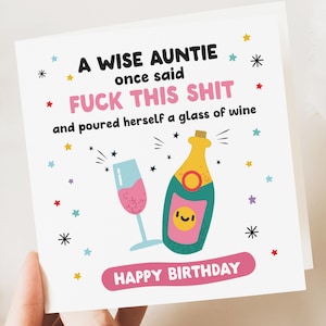 Tarjeta de cumpleaños para tía / Tarjeta de cumpleaños divertida / Tarjeta divertida para tía / Tarjeta divertida para el día de cumpleaños / Regalo para el día de cumpleaños de la tía / Tía sabia