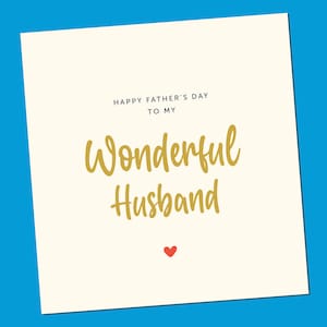 Tarjeta del día del padre Esposo, Tarjeta del día del padre, Tarjeta del día del padre simple para el esposo, Regalo del día del padre, Día del padre de la esposa