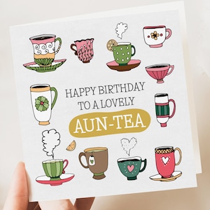 Geburtstagskarte für Tante | Lustige Geburtstagskarte | Tante lustige Karte | Lustige Geburtstags-Tageskarte | Geburtstag Geschenk Tante | Teekarte