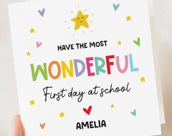 First day at School Card, Back to School, College card, First day of Secondary School, Primary, New School, Personalised good luck card