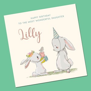 Carte d'anniversaire pour fille, personnalisée, joyeux anniversaire à une fille merveilleuse, carte d'anniversaire pour petite-fille, carte pour nièce