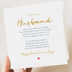 Carte de Saint-Valentin d'amour poème, mari, femme de la Saint-Valentin, carte d'anniversaire, carte pour petite amie, petit ami, carte pour elle, pour lui, Saint-Valentin