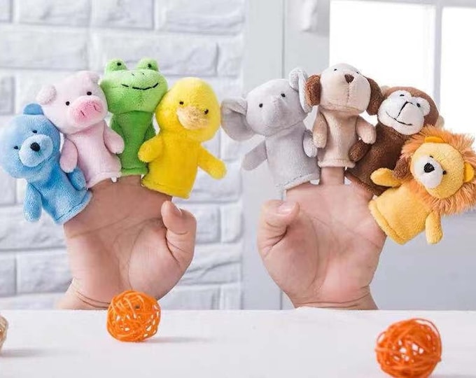 Cutest Finger Animals.Puppets. Montessori baby toys. Lion. Bunny. Pig.Monkey. Fox
