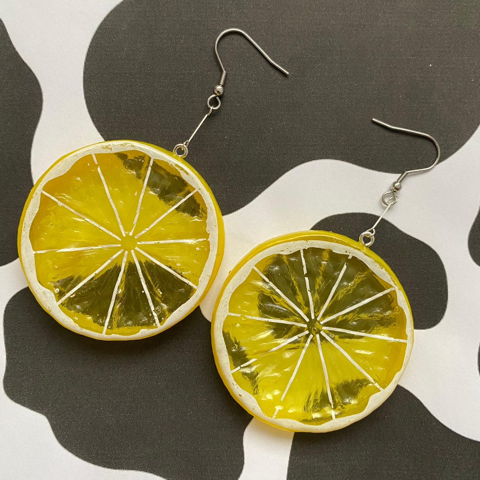 Lemon slice earrings Etsy