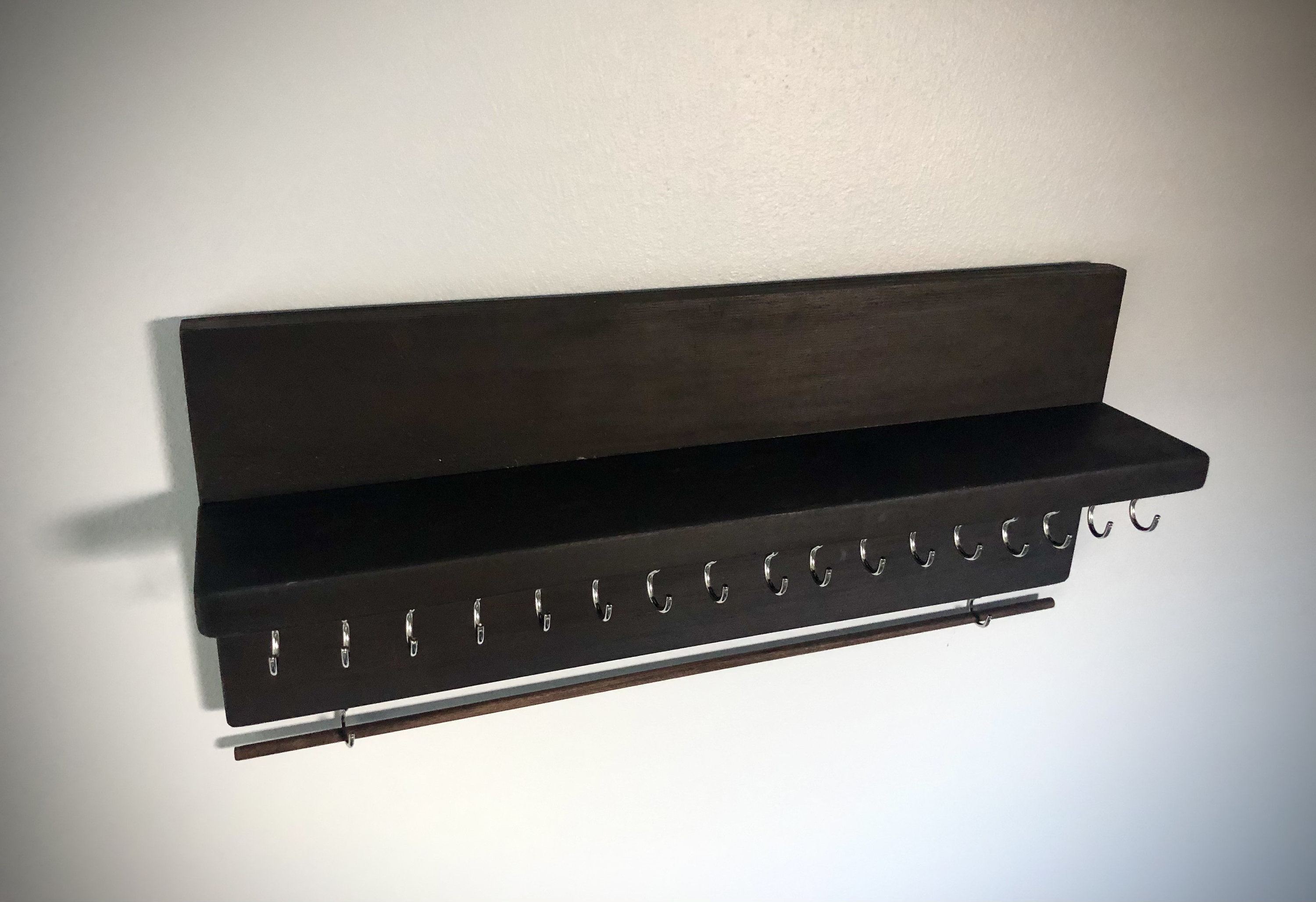 Soporte de la joyería del montaje de la pared de madera con | Etsy