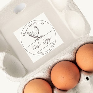 Egg Carton Labels: Digital download for stylish egg carton packaging! DIY Sticker, Personalize for Farm or Coop, Editable Template