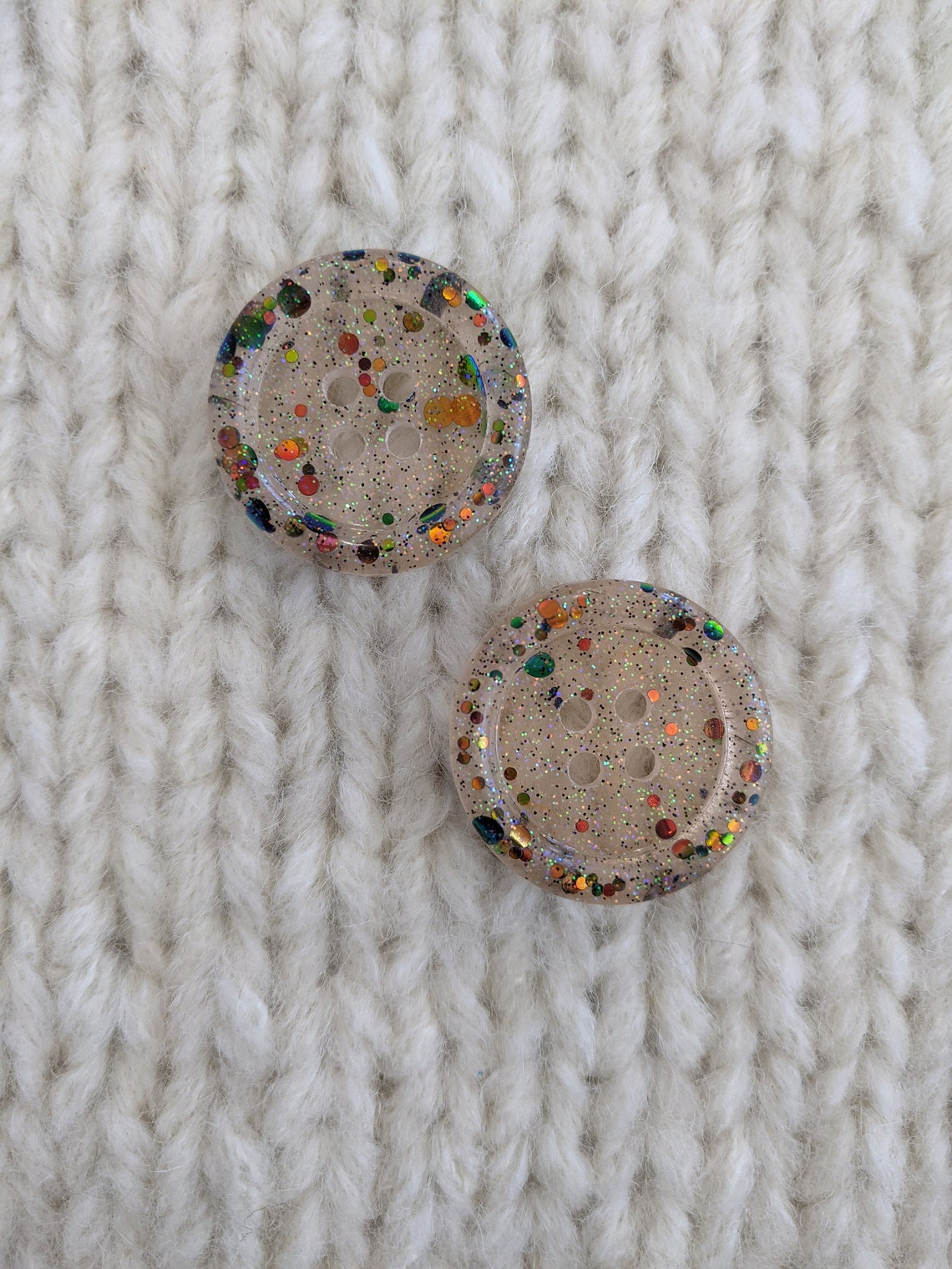 Resin Glitter Buttons Autumn Button Pair Etsy