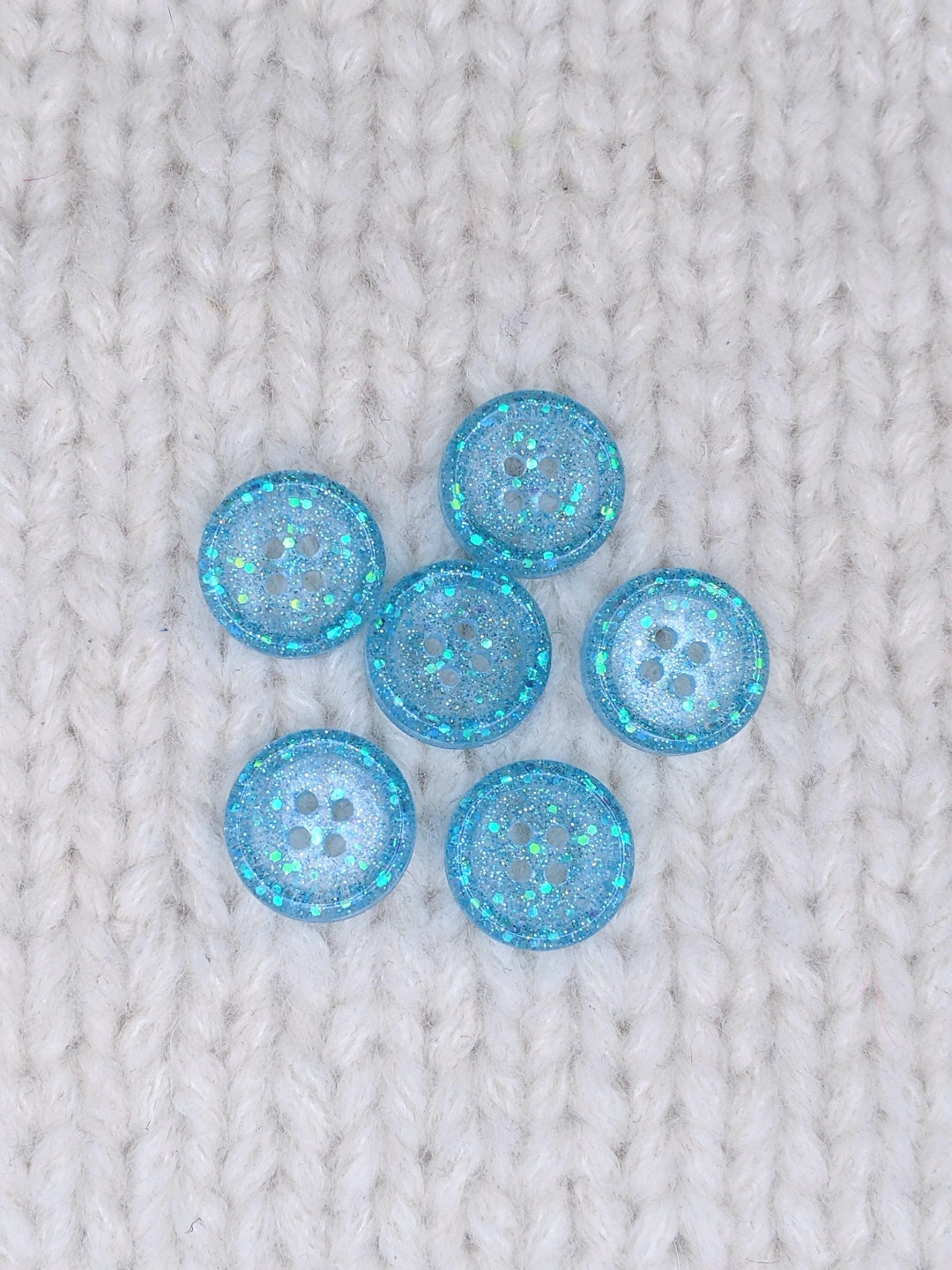 Resin Glitter Buttons: Aqua Glitter 3/4 Mini Button Set - Etsy