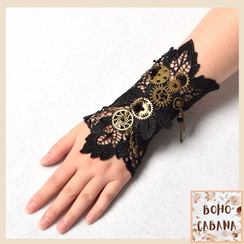 Steampunk Glove Punk Glove Costume Accessories Victoria Bracelet Handmade Lace Gloves