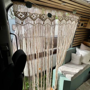 Macrame Camping Cortina Camper Vanlife Cortina Cortinas Puerta de entrada Panel Valance Colgante de pared Divisor de habitación imagen 4