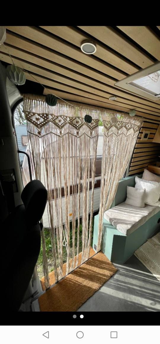 Makramee Camping Vorhang Camper Vanlife Curtain Drapes Eingangstür