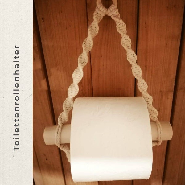 Makramee Klorollenhalter - Klopapierhalter - Toilettenpapierhalter  - Vintage - Boho Deko für Vanlife - Camper - Handtuchhalter - Geschenk