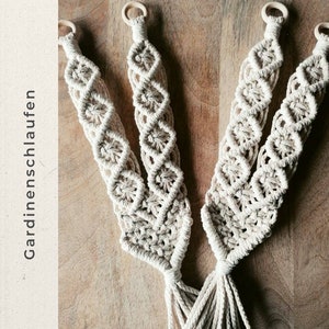 Macrame curtain holder - ideal for camper curtains - tiebacks for boho vintage curtains - curtain loops - various colors