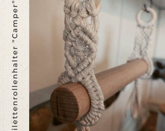 Macrame toilet roll holder "Camper", camping boho decoration in vanlife - motorhome or in the bathroom - vintage - gift Christmas X-Mas