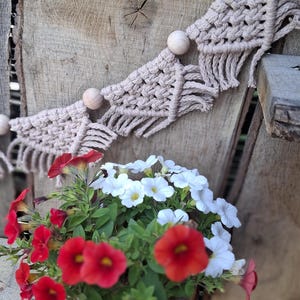 Mini fanions en macramé pour camping-car, décoration bohème vintage, pour camping-car, vanlife, mariage, nœuds amoureux, tenture murale bohème