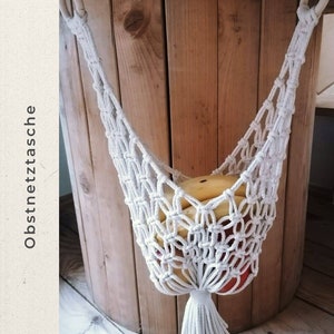 Macrame fruit net bag - various colors - vintage boho decoration design - bag - fruit basket - camper vanlife - Christmas gift