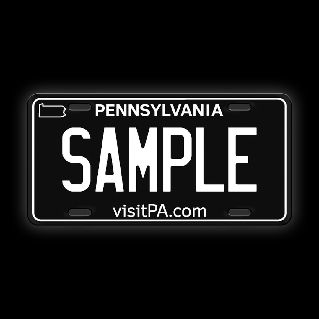 Black Custom PA License Plate Etsy
