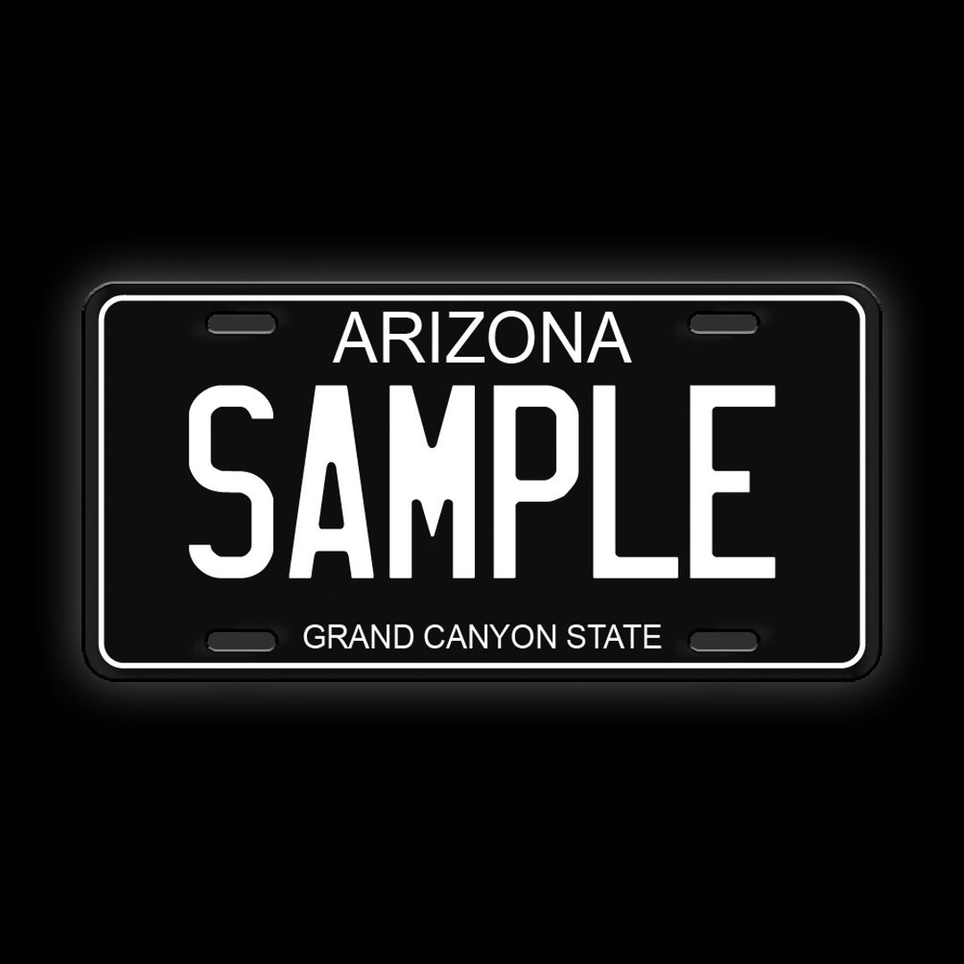 Black Custom Arizona License Plate Etsy
