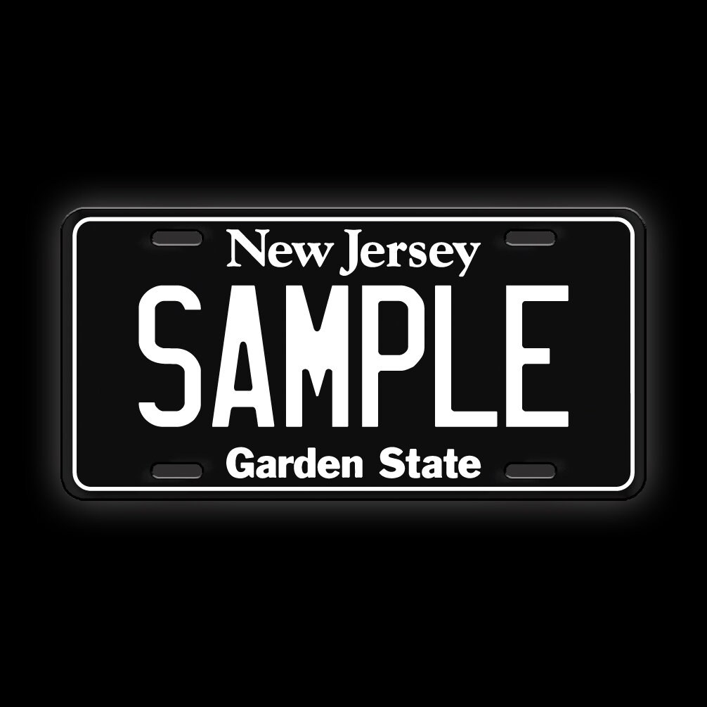 Black Custom New Jersey License Plate Etsy