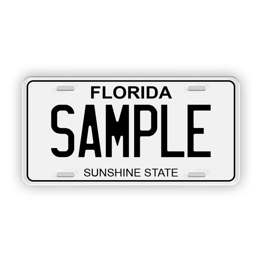 White Custom Florida License Plate Etsy