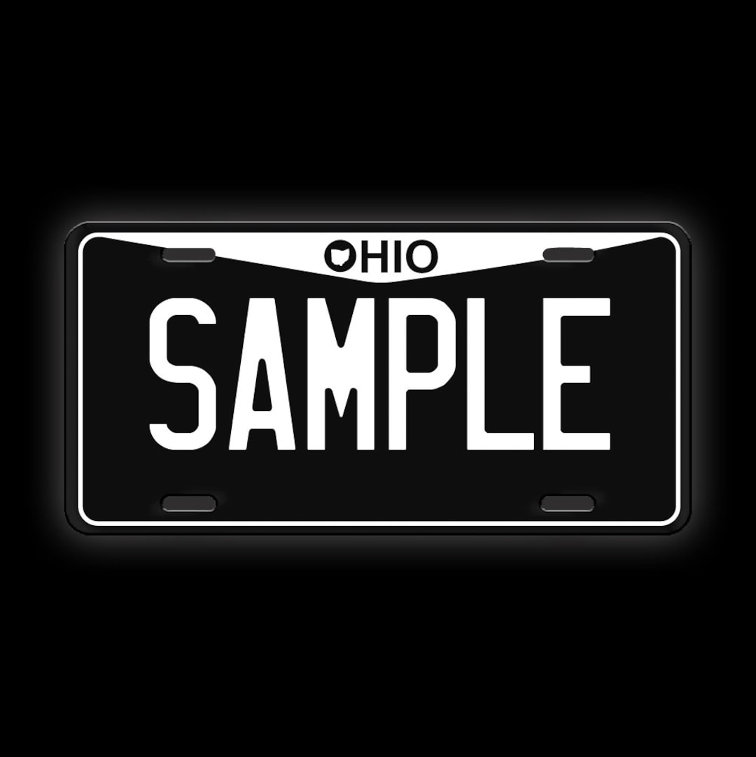 Black Custom Ohio License Plate Etsy