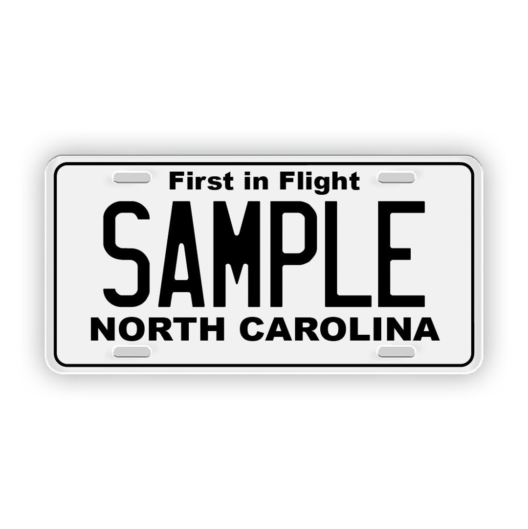 White Custom North Carolina License Plate - Etsy