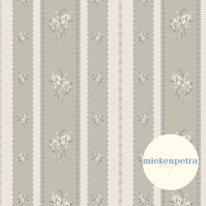 Rayures florales sauge et crème, motif floral neutre vintage sans couture, motif répété | Papier numérique | JPG haute résolution à usage commercial