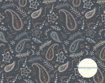 Modèle sans couture Boho bleu marine Paisley | Papier numérique | Western, imprimé bandana, cow-girl | JPG haute résolution à usage commercial