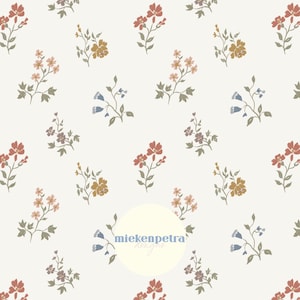 Vintage Wildblumen, Muster wiederholend, Ditsy Blumen, Mehrfarbig | Digitales Papier| Hochauflösende kommerzielle Nutzung JPG, Wallpaper, Printable