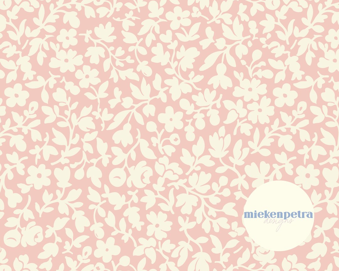 Pink Floral Seamless Pattern: Vintage Ditsy Print (JPG Digital Download ...