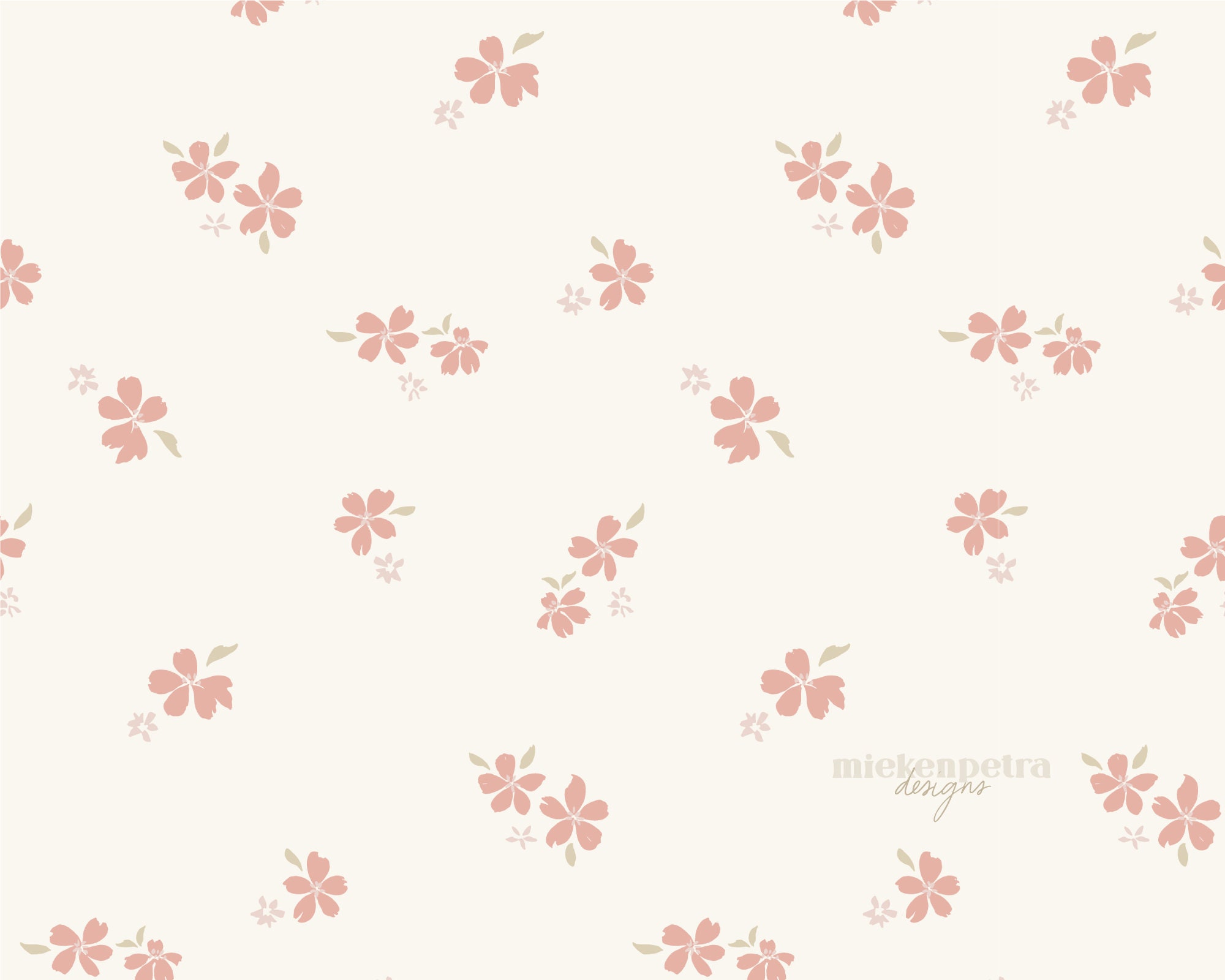Cottagecore Floral Pattern: Ditsy Pink Flowers, Commercial Use (JPG) - Etsy