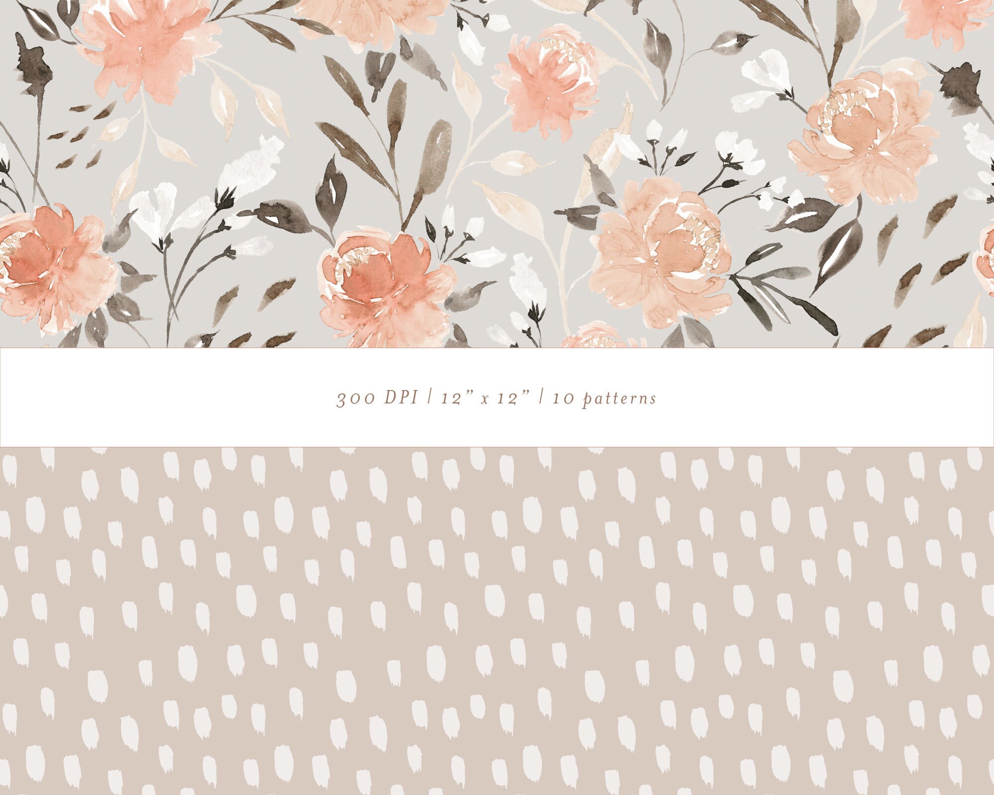 Terracotta Floral Digital Paper Pack: Boho Seamless Patterns (JPG ...