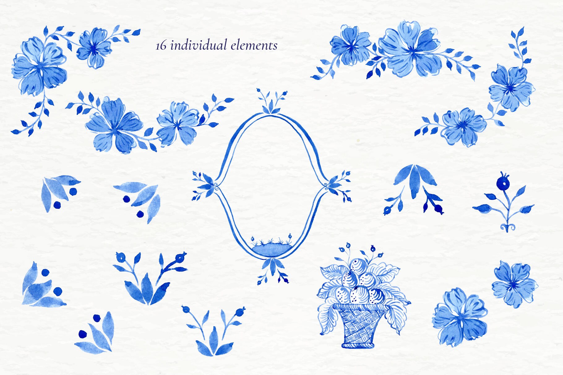 Delft Tile Blue and White Watercolor Clipart | PNG for Sublimation ...