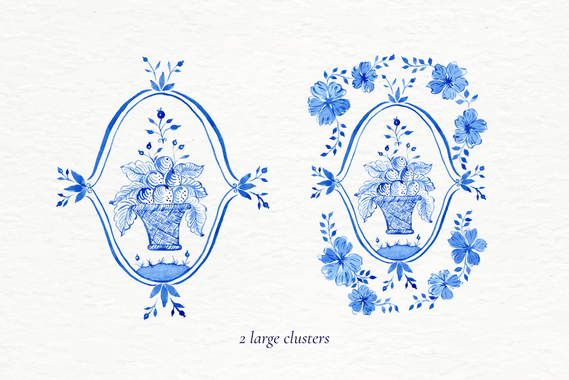 Delft Tile Blue and White Watercolor Clipart | PNG for Sublimation ...