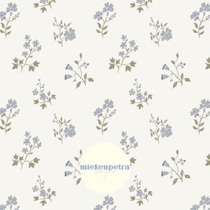 Vintage Wildblumen wiederholendes Muster, Ditsy Blumen, Blau, Grün | Digitales Papier| Hochauflösende kommerzielle Nutzung JPG, Wallpaper, Printable