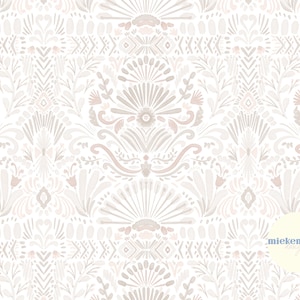 Neutralny biały boho akwarela abstrakcyjny geometryczny bezszwowy wzór | Papier cyfrowy | Wysoka rozdzielczość do użytku komercyjnego JPG