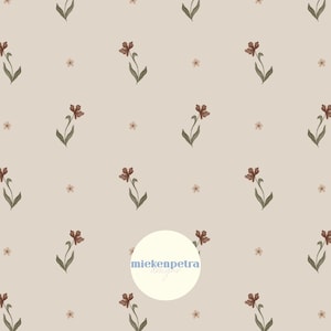 Motivo floreale ripetuto minimalista in acquerello beige e bordeaux vintage / Carta digitale / Uso commerciale ad alta risoluzione JPG
