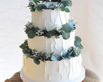 Preserved Real Eucalyptus Garland Cake Decor - Floral Cake Topper - Rose Topper