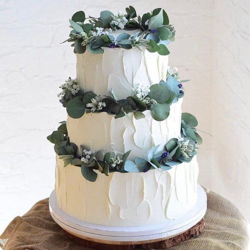 Wavwavw 45 Pcs Flower Wedding Cake Topper Decorations Set Artificial Rose Eucalyptus