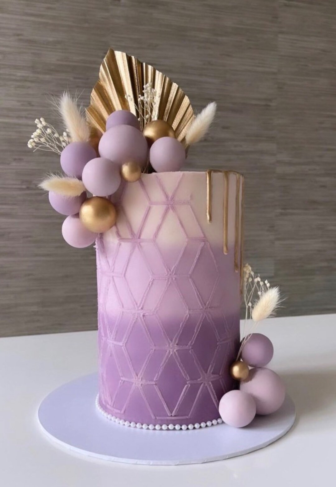 10/20 Purple Gold Ball Topper DIY Cake Topper Birthday Cake Decor - Etsy
