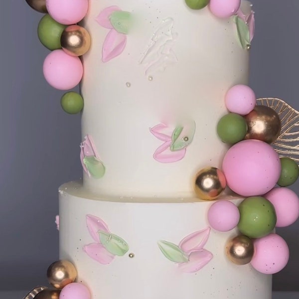 10/20 rosa verde oliva oro palla ginkgo foglia topper fai da te cake topper – decorazione torta di compleanno