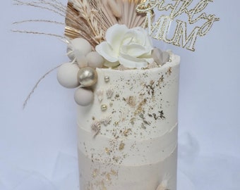 Scatola topper fiore di palma lancia palla fai-da-te - Topper torta floreale - Decorazione torta floreale