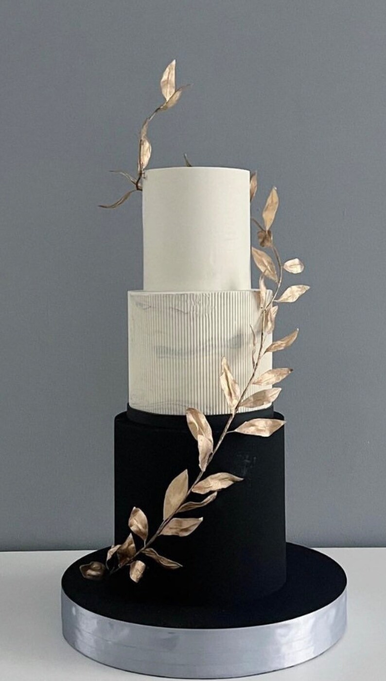 Artificial Gold Leaf Garland Stem Wedding Birthday Cake Etsy